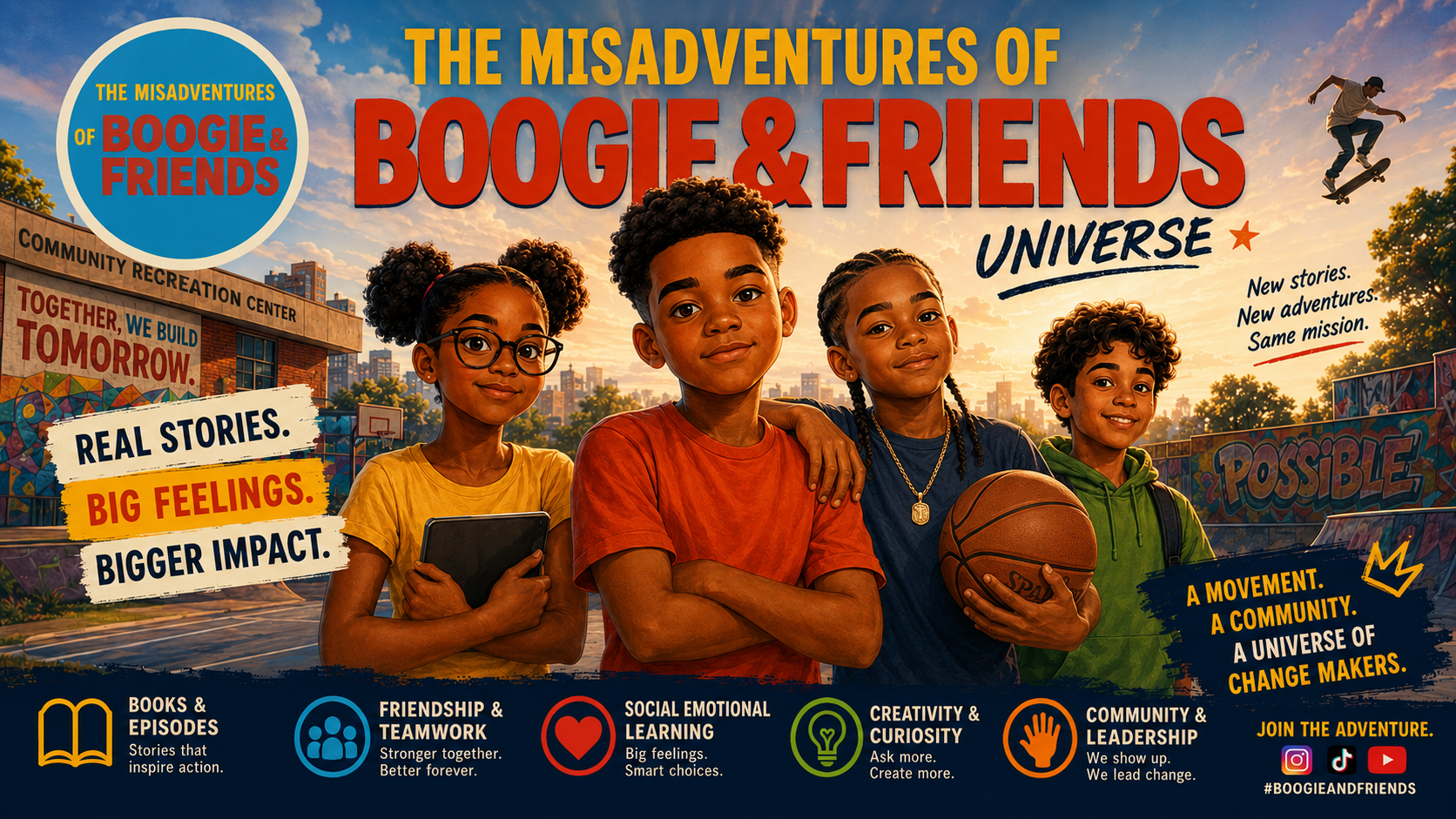 The Misadventures of Boogie and Friends Universe hero banner